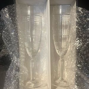 Ralph Lauren discontinued “Glen Plaid” champagne flutes